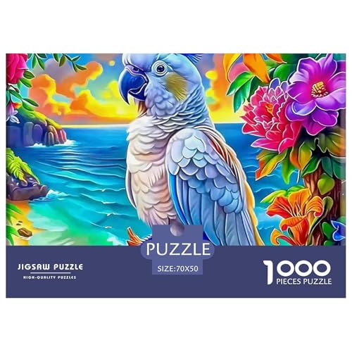 Papagei Puzzle 1000 Teile Schwer Puzzle Spielzeug Pädagogisches Spiel Impossible Herausforderungsspielzeug Für Erwachsene Kinder 70x50cm/1000pcs von OWBASKPOZ