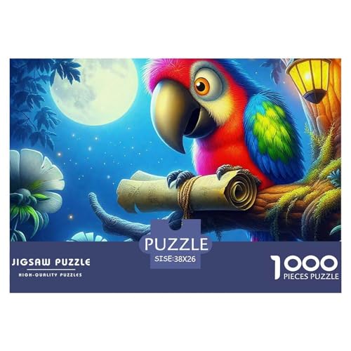 Papagei Puzzle 1000-teilige Schwer Puzzle Spielzeug Lernspiel Impossible Herausforderungsspielzeug Für Erwachsene Kinder 38x26cm/1000pcs von OWBASKPOZ