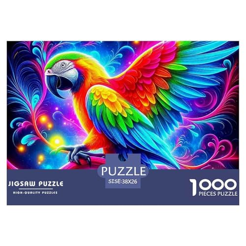 Papagei Puzzle 1000-teilige Schwer Puzzle Spielzeug Lernspiel Impossible Herausforderungsspielzeug Für Erwachsene Kinder 38x26cm/1000pcs von OWBASKPOZ