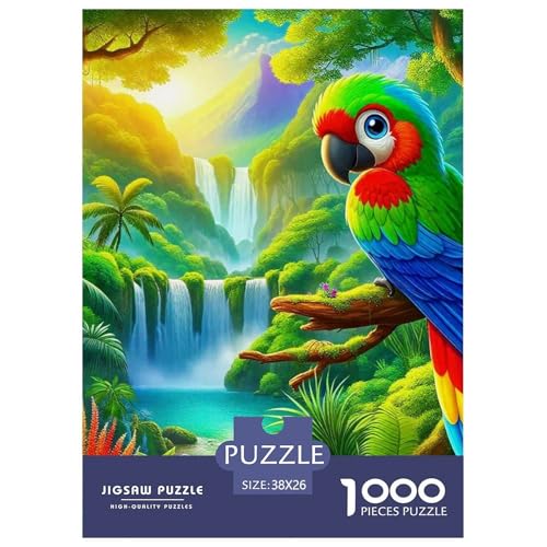 Papagei Puzzle 1000-teilige Schwer Puzzle Spielzeug Pädagogisches Spiel Impossible Herausforderungsspielzeug Für Erwachsene Kinder 38x26cm/1000pcs von OWBASKPOZ