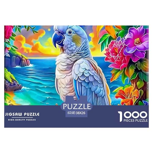 Papagei Puzzles 1000 Teile Schwer Puzzle Spielzeug Pädagogisches Spiel Impossible Herausforderungsspielzeug Für Erwachsene Und Kinder Ab 14 Jahren 38x26cm/1000pcs von OWBASKPOZ