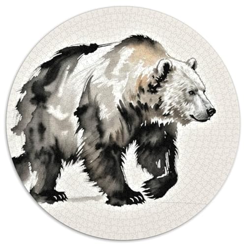 Polar Bear1000 TeilePuzzle Für Erwachsene Und Kinder Rundes Puzzles Polar Bear ToysPuzzel Game Geschenk1000pcs (67.5x67.5cm) von OWBASKPOZ