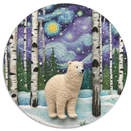 Polar Bear1000 TeileRund PuzzlePolar Bear Toys Für Erwachsene Und Kinder RundesPuzzles Für Game Geschenk1000pcs (67.5x67.5cm) von OWBASKPOZ