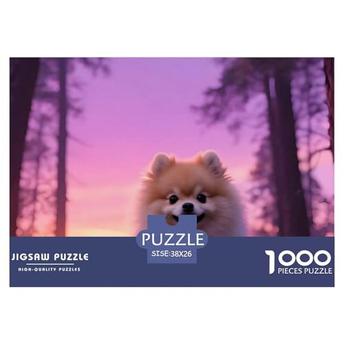 Pommern Puzzle 1000 Teile Schwer Puzzle Spielzeug Lernspiel Impossible Haustier Hund Herausforderung Spielzeug Für Erwachsene Kinder 38x26cm/1000pcs von OWBASKPOZ