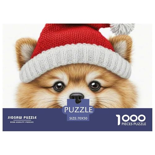 Pommern Puzzle 1000 Teile Schwer Puzzle Spielzeug Lernspiel Impossible Haustier Hund Herausforderung Spielzeug Für Erwachsene Kinder 70x50cm/1000pcs von OWBASKPOZ