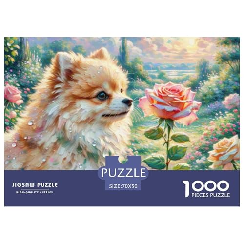 Pommern Puzzle 1000 Teile Schwer Puzzle Spielzeug Lernspiel Impossible Haustier Hund Herausforderung Spielzeug Für Erwachsene Kinder 70x50cm/1000pcs von OWBASKPOZ