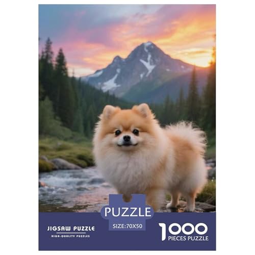 Pommern Puzzle 1000 Teile Schwer Puzzle Spielzeug Lernspiel Impossible Haustier Hund Herausforderung Spielzeug Für Erwachsene Kinder 70x50cm/1000pcs von OWBASKPOZ