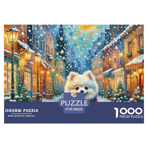 Pommern Puzzle 1000 Teile Schwer Puzzle Spielzeug Lernspiel Impossible Haustier Hund Herausforderung Spielzeug Für Erwachsene Und Kinder Ab 12 Jahren 38x26cm/1000pcs von OWBASKPOZ