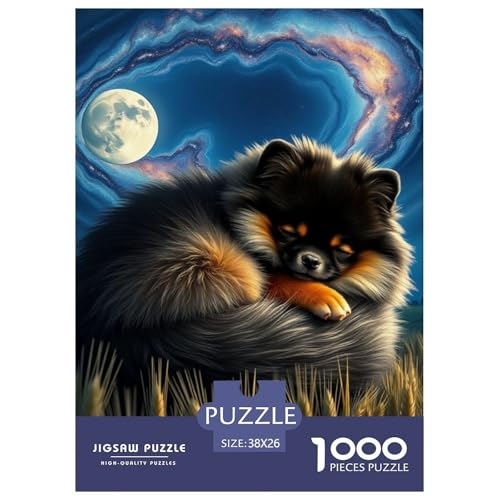 Pommern Puzzle 1000 Teile Schwer Puzzle Spielzeug Lernspiel Impossible Haustier Hund Herausforderung Spielzeug Für Erwachsene Und Kinder Ab 12 Jahren 38x26cm/1000pcs von OWBASKPOZ