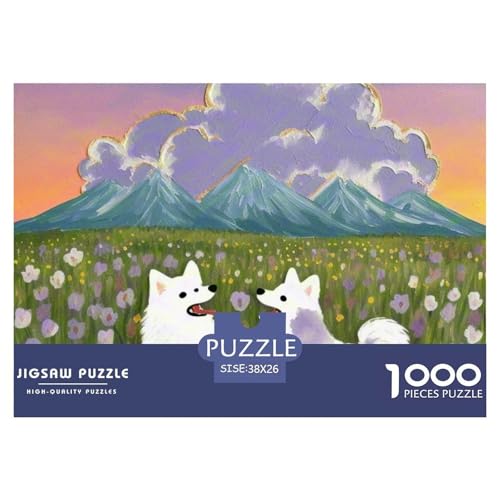 Pommern Puzzle 1000 Teile Schwer Puzzle Spielzeug Lernspiel Impossible Haustier Hund Herausforderung Spielzeug Für Erwachsene Und Kinder Ab 14 Jahren 38x26cm/1000pcs von OWBASKPOZ