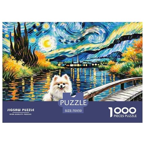 Pommern Puzzle 1000 Teile Schwer Puzzle Spielzeug Lernspiel Impossible Haustier Hund Herausforderung Spielzeug Für Erwachsene Und Kinder in Bewährter 70x50cm/1000pcs von OWBASKPOZ