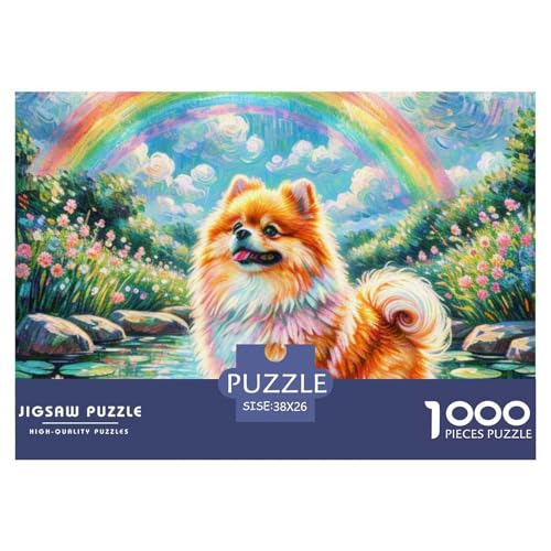 Pommern Puzzle 1000 Teile Schwer Puzzle Spielzeug Lernspiel Impossible Haustier Hund Herausforderungsspielzeug Für Erwachsene Kinder 38x26cm/1000pcs von OWBASKPOZ