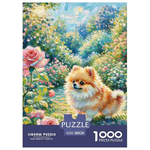 Pommern Puzzle 1000 Teile Schwer Puzzle Spielzeug Lernspiel Impossible Haustier Hund Herausforderungsspielzeug Für Erwachsene Kinder 38x26cm/1000pcs von OWBASKPOZ