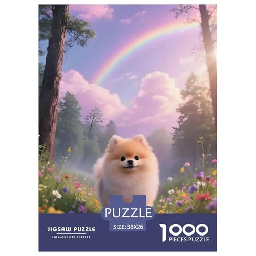 Pommern Puzzle 1000 Teile Schwer Puzzle Spielzeug Lernspiel Impossible Haustier Hund Herausforderungsspielzeug Für Erwachsene Und Kinder Ab 12 Jahren 38x26cm/1000pcs von OWBASKPOZ