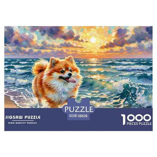 Pommern Puzzle 1000 Teile Schwer Puzzle Spielzeug Lernspiel Impossible Haustier Hund Herausforderungsspielzeug Für Erwachsene Und Kinder Ab 14 Jahren 38x26cm/1000pcs von OWBASKPOZ