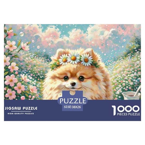Pommern Puzzle 1000 Teile Schwer Puzzle Spielzeug Lernspiel Impossible Haustier Hund Herausforderungsspielzeug Für Erwachsene Und Kinder in Bewährter 38x26cm/1000pcs von OWBASKPOZ