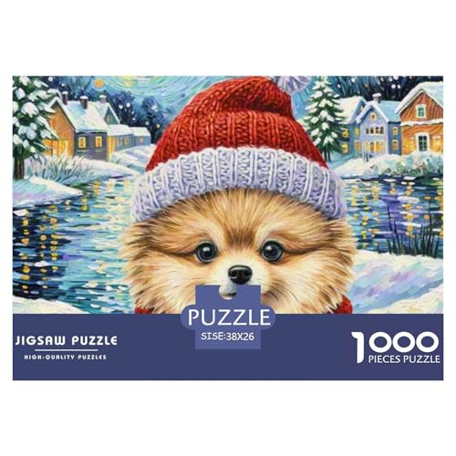 Pommern Puzzle 1000 Teile Schwer Puzzle Spielzeug Pädagogisches Spiel Impossible Haustier Hund Herausforderung Spielzeug Für Erwachsene Und Kinder Ab 12 Jahren 38x26cm/1000pcs von OWBASKPOZ