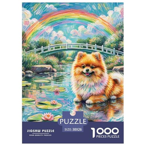 Pommern Puzzle 1000 Teile Schwer Puzzle Spielzeug Pädagogisches Spiel Impossible Haustier Hund Herausforderung Spielzeug Für Erwachsene Und Kinder Ab 12 Jahren 38x26cm/1000pcs von OWBASKPOZ