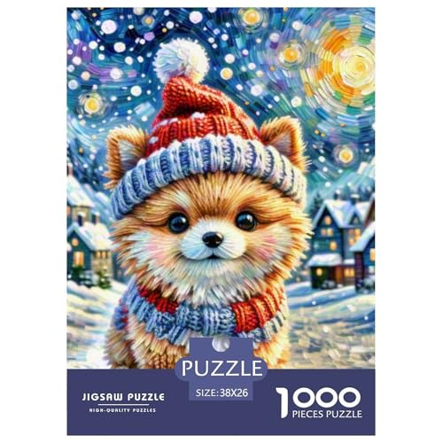 Pommern Puzzle 1000 Teile Schwer Puzzle Spielzeug Pädagogisches Spiel Impossible Haustier Hund Herausforderung Spielzeug Für Erwachsene Und Kinder Ab 12 Jahren 38x26cm/1000pcs von OWBASKPOZ