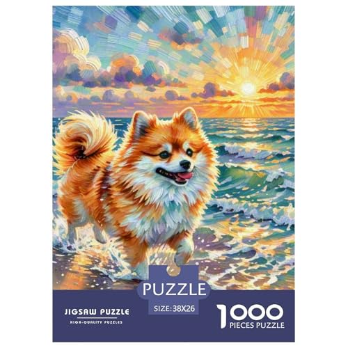 Pommern Puzzle 1000 Teile Schwer Puzzle Spielzeug Pädagogisches Spiel Impossible Haustier Hund Herausforderung Spielzeug Für Erwachsene Und Kinder in Bewährter 38x26cm/1000pcs von OWBASKPOZ