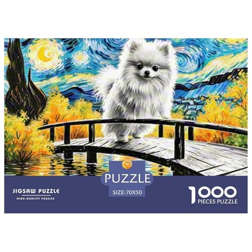 Pommern Puzzle 1000 Teile Schwer Puzzle Spielzeug Pädagogisches Spiel Impossible Haustier Hund Herausforderung Spielzeug Für Erwachsene Und Kinder in Bewährter 70x50cm/1000pcs von OWBASKPOZ