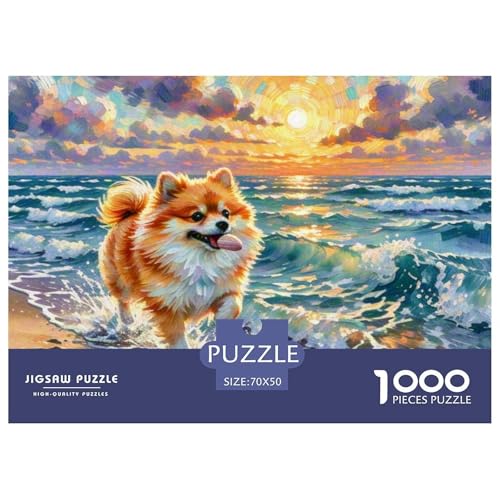 Pommern Puzzle 1000 Teile Schwer Puzzle Spielzeug Pädagogisches Spiel Impossible Haustier Hund Herausforderung Spielzeug Für Erwachsene Und Kinder in Bewährter 70x50cm/1000pcs von OWBASKPOZ