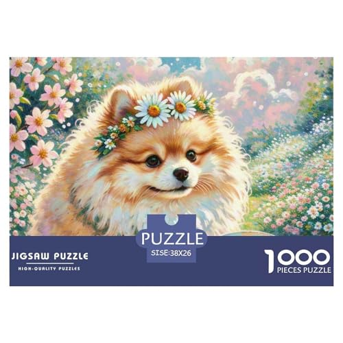 Pommern Puzzle 1000 Teile Schwer Puzzle Spielzeug Pädagogisches Spiel Impossible Haustier Hund Herausforderungsspielzeug Für Erwachsene Kinder 38x26cm/1000pcs von OWBASKPOZ