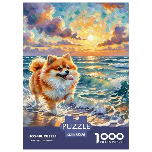 Pommern Puzzle 1000 Teile Schwer Puzzle Spielzeug Pädagogisches Spiel Impossible Haustier Hund Herausforderungsspielzeug Für Erwachsene Kinder 38x26cm/1000pcs von OWBASKPOZ