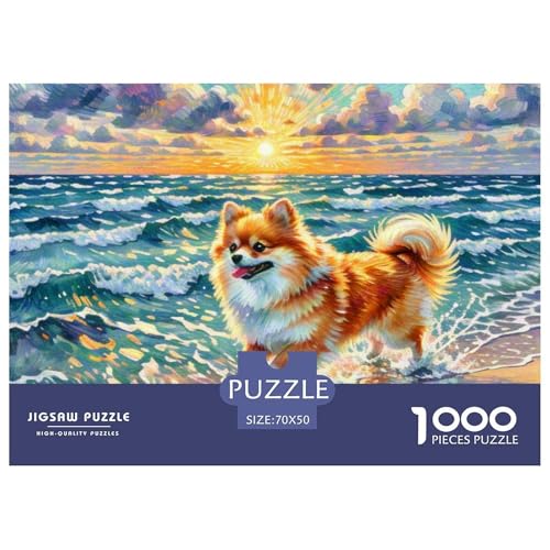 Pommern Puzzle 1000 Teile Schwer Puzzle Spielzeug Pädagogisches Spiel Impossible Haustier Hund Herausforderungsspielzeug Für Erwachsene Kinder 70x50cm/1000pcs von OWBASKPOZ
