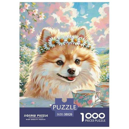 Pommern Puzzle 1000 Teile Schwer Puzzle Spielzeug Pädagogisches Spiel Impossible Haustier Hund Herausforderungsspielzeug Für Erwachsene Und Kinder Ab 12 Jahren 38x26cm/1000pcs von OWBASKPOZ