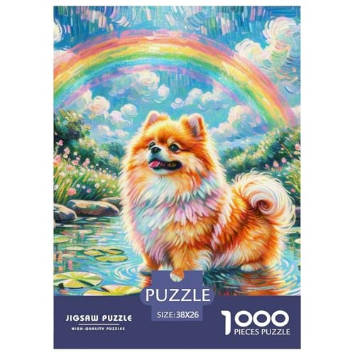 Pommern Puzzle 1000 Teile Schwer Puzzle Spielzeug Pädagogisches Spiel Impossible Haustier Hund Herausforderungsspielzeug Für Erwachsene Und Kinder Ab 12 Jahren 38x26cm/1000pcs von OWBASKPOZ