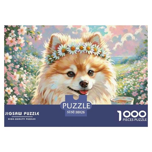 Pommern Puzzle 1000 Teile Schwer Puzzle Spielzeug Pädagogisches Spiel Impossible Haustier Hund Herausforderungsspielzeug Für Erwachsene Und Kinder in Bewährter 38x26cm/1000pcs von OWBASKPOZ