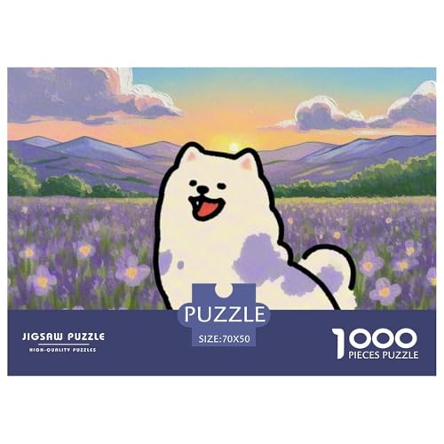 Pommern Puzzle 1000-teilige Schwer Puzzle Spielzeug Lernspiel Impossible Haustier Hund Herausforderung Spielzeug Für Erwachsene Kinder 70x50cm/1000pcs von OWBASKPOZ