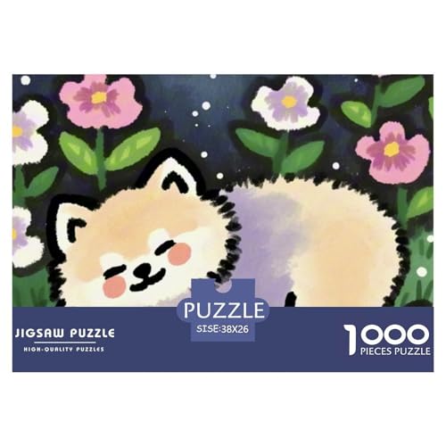 Pommern Puzzle 1000-teilige Schwer Puzzle Spielzeug Lernspiel Impossible Haustier Hund Herausforderung Spielzeug Für Erwachsene Und Kinder Ab 12 Jahren 38x26cm/1000pcs von OWBASKPOZ