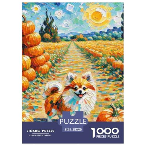 Pommern Puzzle 1000-teilige Schwer Puzzle Spielzeug Lernspiel Impossible Haustier Hund Herausforderung Spielzeug Für Erwachsene Und Kinder Ab 12 Jahren 38x26cm/1000pcs von OWBASKPOZ