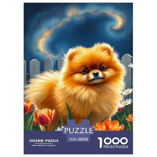 Pommern Puzzle 1000-teilige Schwer Puzzle Spielzeug Lernspiel Impossible Haustier Hund Herausforderung Spielzeug Für Erwachsene Und Kinder Ab 14 Jahren 38x26cm/1000pcs von OWBASKPOZ