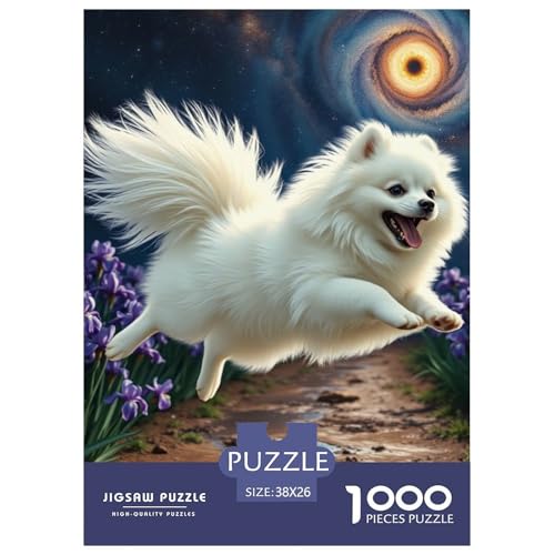 Pommern Puzzle 1000-teilige Schwer Puzzle Spielzeug Lernspiel Impossible Haustier Hund Herausforderung Spielzeug Für Erwachsene Und Kinder Ab 14 Jahren 38x26cm/1000pcs von OWBASKPOZ