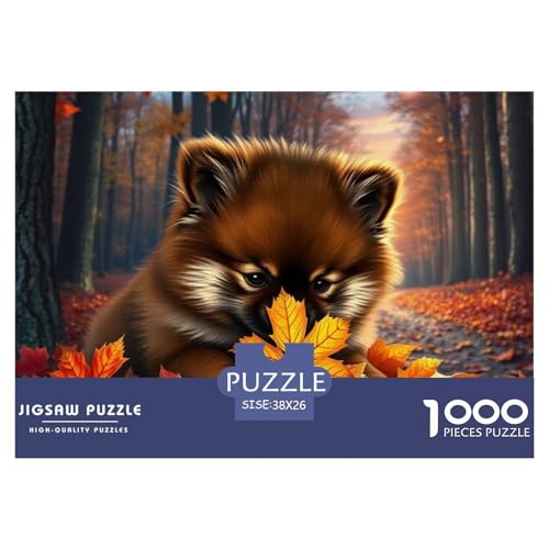 Pommern Puzzle 1000-teilige Schwer Puzzle Spielzeug Lernspiel Impossible Haustier Hund Herausforderung Spielzeug Für Erwachsene Und Kinder Ab 14 Jahren 38x26cm/1000pcs von OWBASKPOZ