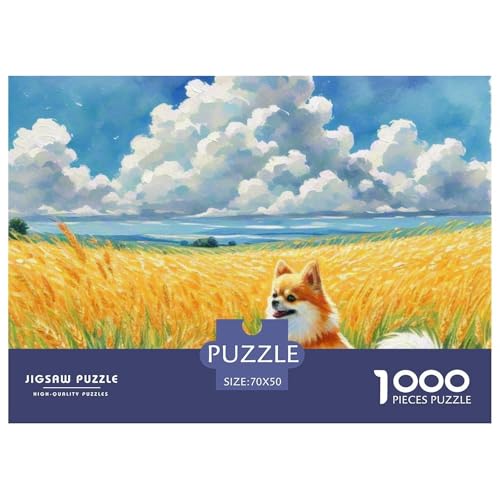 Pommern Puzzle 1000-teilige Schwer Puzzle Spielzeug Lernspiel Impossible Haustier Hund Herausforderung Spielzeug Für Erwachsene Und Kinder Ab 14 Jahren 70x50cm/1000pcs von OWBASKPOZ