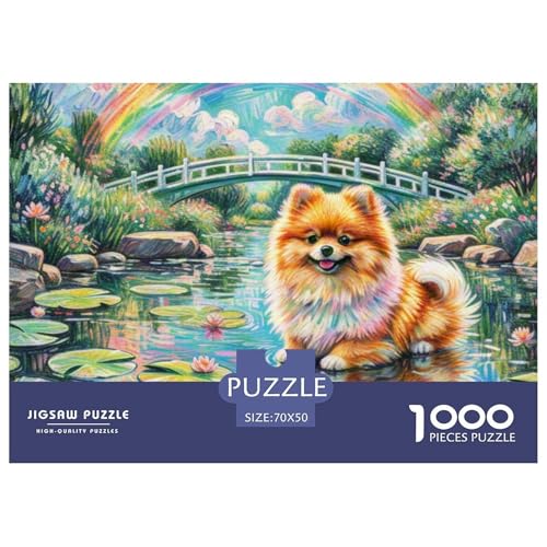 Pommern Puzzle 1000-teilige Schwer Puzzle Spielzeug Lernspiel Impossible Haustier Hund Herausforderung Spielzeug Für Erwachsene Und Kinder in Bewährter 70x50cm/1000pcs von OWBASKPOZ