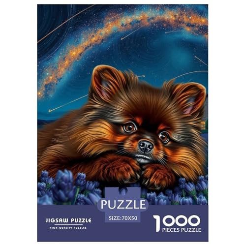 Pommern Puzzle 1000-teilige Schwer Puzzle Spielzeug Lernspiel Impossible Haustier Hund Herausforderung Spielzeug Für Erwachsene Und Kinder in Bewährter 70x50cm/1000pcs von OWBASKPOZ