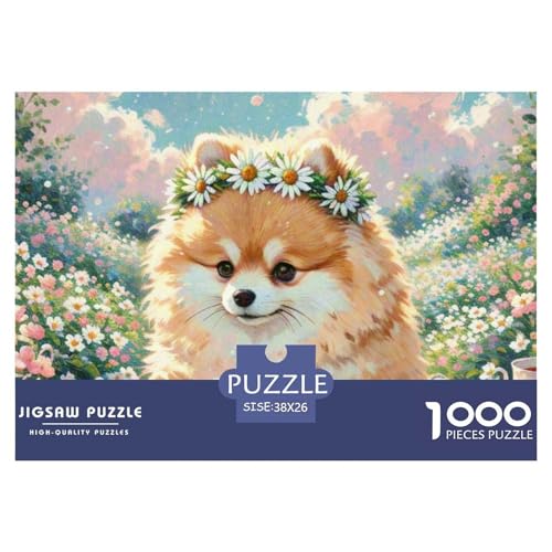 Pommern Puzzle 1000-teilige Schwer Puzzle Spielzeug Lernspiel Impossible Haustier Hund Herausforderungsspielzeug Für Erwachsene Kinder 38x26cm/1000pcs von OWBASKPOZ