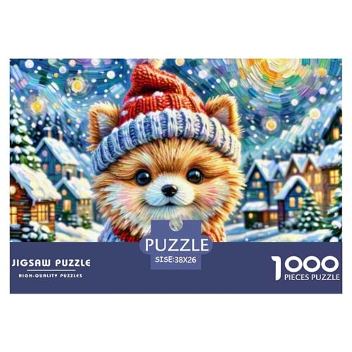 Pommern Puzzle 1000-teilige Schwer Puzzle Spielzeug Lernspiel Impossible Haustier Hund Herausforderungsspielzeug Für Erwachsene Kinder 38x26cm/1000pcs von OWBASKPOZ