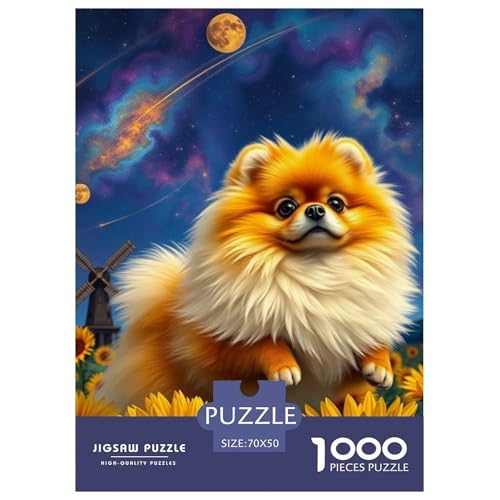 Pommern Puzzle 1000-teilige Schwer Puzzle Spielzeug Lernspiel Impossible Haustier Hund Herausforderungsspielzeug Für Erwachsene Kinder 70x50cm/1000pcs von OWBASKPOZ