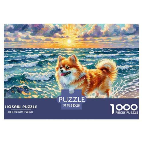 Pommern Puzzle 1000-teilige Schwer Puzzle Spielzeug Lernspiel Impossible Haustier Hund Herausforderungsspielzeug Für Erwachsene Und Kinder Ab 12 Jahren 38x26cm/1000pcs von OWBASKPOZ
