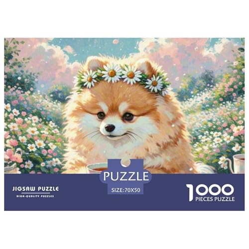 Pommern Puzzle 1000-teilige Schwer Puzzle Spielzeug Lernspiel Impossible Haustier Hund Herausforderungsspielzeug Für Erwachsene Und Kinder Ab 12 Jahren 70x50cm/1000pcs von OWBASKPOZ