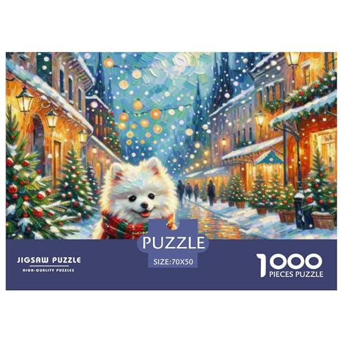 Pommern Puzzle 1000-teilige Schwer Puzzle Spielzeug Lernspiel Impossible Haustier Hund Herausforderungsspielzeug Für Erwachsene Und Kinder Ab 12 Jahren 70x50cm/1000pcs von OWBASKPOZ