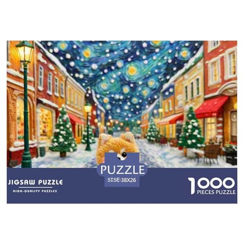 Pommern Puzzle 1000-teilige Schwer Puzzle Spielzeug Lernspiel Impossible Haustier Hund Herausforderungsspielzeug Für Erwachsene Und Kinder Ab 14 Jahren 38x26cm/1000pcs von OWBASKPOZ