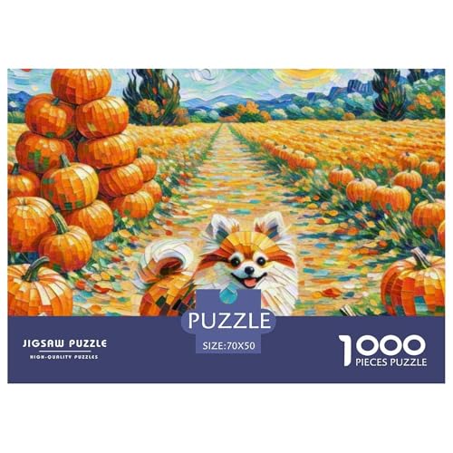 Pommern Puzzle 1000-teilige Schwer Puzzle Spielzeug Lernspiel Impossible Haustier Hund Herausforderungsspielzeug Für Erwachsene Und Kinder Ab 14 Jahren 70x50cm/1000pcs von OWBASKPOZ