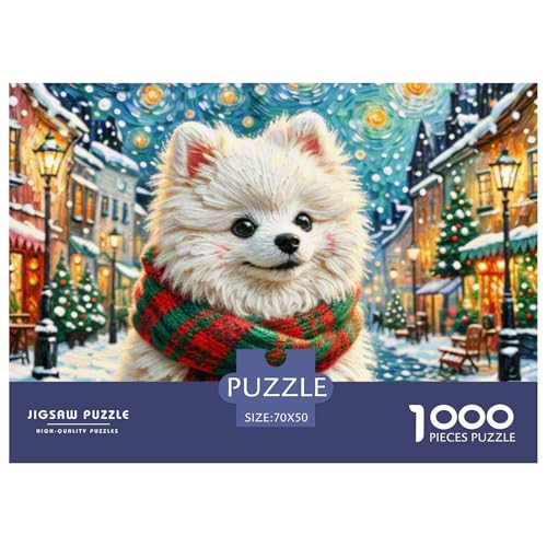 Pommern Puzzle 1000-teilige Schwer Puzzle Spielzeug Lernspiel Impossible Haustier Hund Herausforderungsspielzeug Für Erwachsene Und Kinder Ab 14 Jahren 70x50cm/1000pcs von OWBASKPOZ